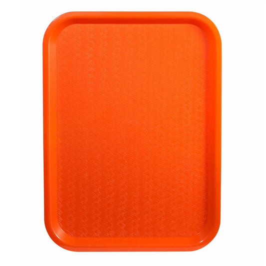 Winco FFT-1216O Orange Plastic Fast Food Tray, 12" x 16"