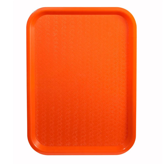 Winco FFT-1418O Orange Plastic Fast Food Tray, 14" x 18"