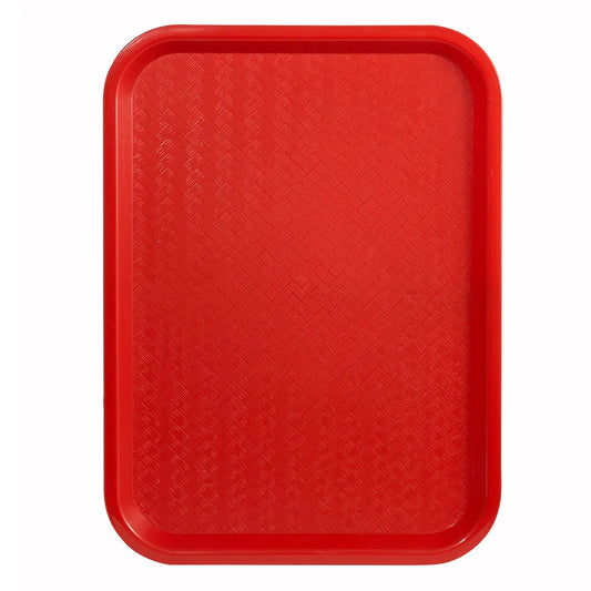 Winco FFT-1418R Red Plastic Fast Food Tray, 14" x 18"