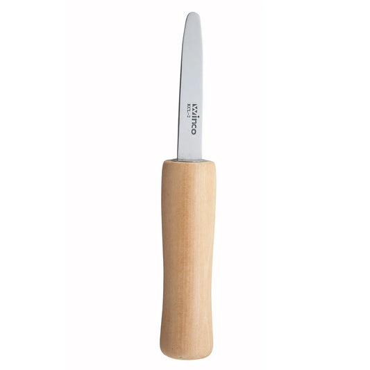 Winco KCL-2 Steel 6-5/8" Oyster/Clam Knife with Wooden Handle