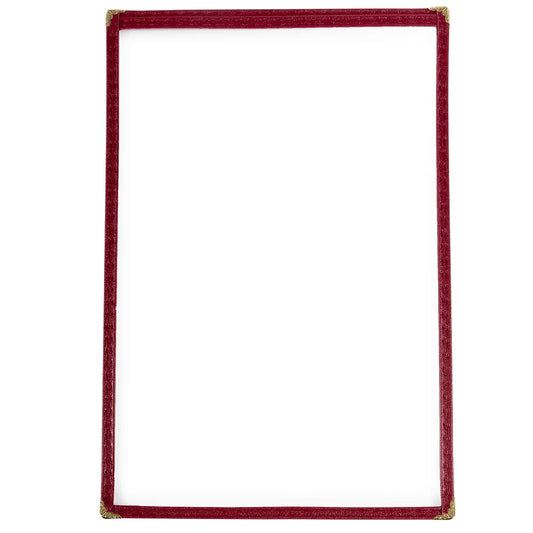 Winco PMC-14U Burgundy Single Menu Cover, 9-3/8" x 14-7/8"