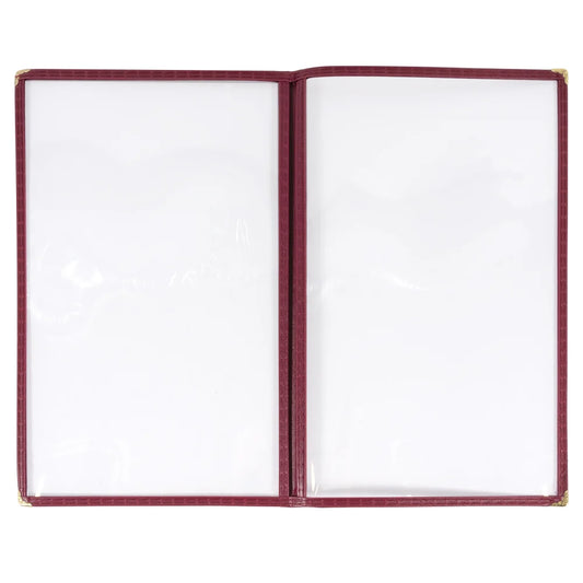 Winco PMCD-14U Burgundy Double-Fold Menu Cover, 9-9/16" x 15"