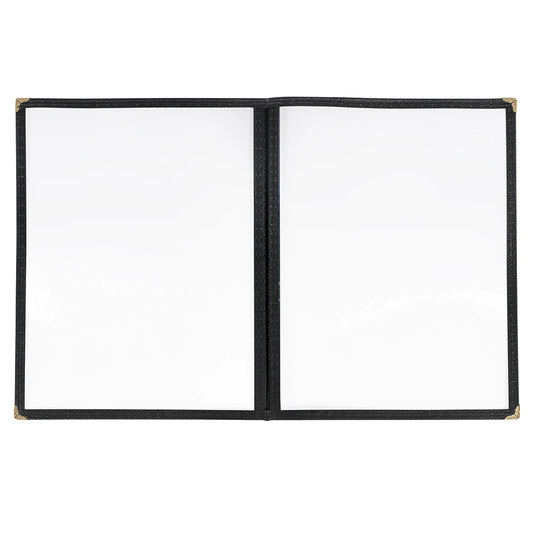 Winco PMCD-9K Double Panel Menu Cover with Black Border, 9-3/8" x 12-1/8"