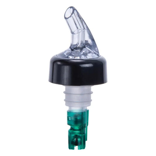 Winco PPA-075 3/4 oz Measuring Pourer w/ Green Tail Measured Liquor Pourer with Collar - 12/Pack