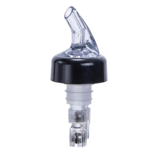 Winco PPA-125 1.25 oz. Clear Spout / Clear Tail Measured Liquor Pourer with Collar - 12/Pack
