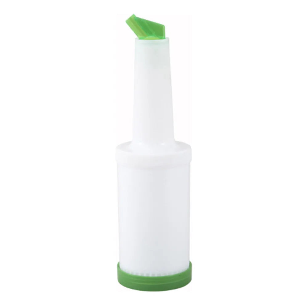 Winco PPB-1G 1 Qt. Pour Bottle with Green Spout and Cap
