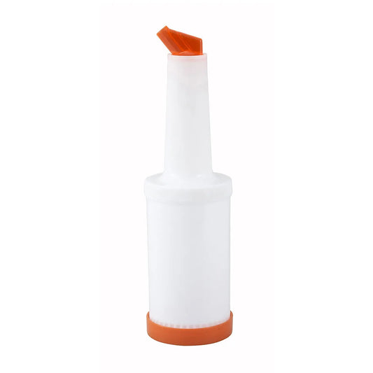Winco PPB-1O 1 Qt. Pour Bottle with Orange Spout and Cap