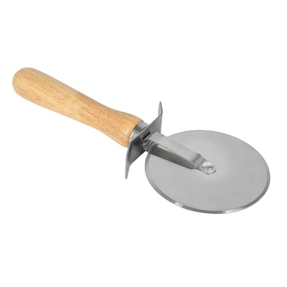 Winco PWC-4 4" Pizza Cutter with Wooden Handle