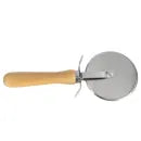 Winco PWC-4 4" Pizza Cutter with Wooden Handle