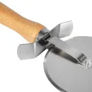 Winco PWC-4 4" Pizza Cutter with Wooden Handle