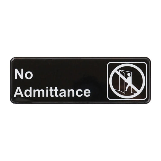 Winco SGN-331 "No Admittance" Information Sign, 3" x 9"