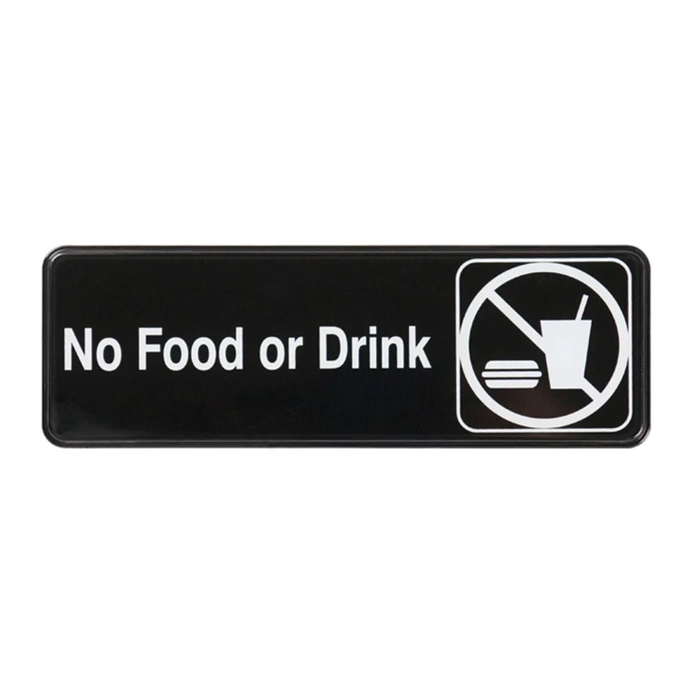 Winco SGN-333 "No Food and Drink" Information Sign, 3" x 9"