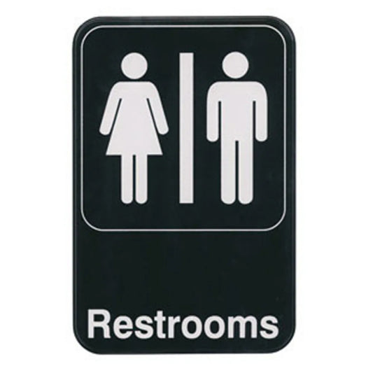 Winco SGN-603 "Restrooms" Information Sign, 6" x 9"