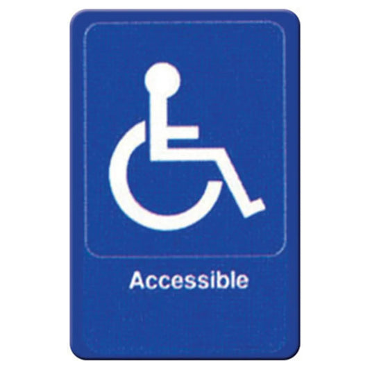 Winco SGN-653B "Accessible" Information Sign, Blue 6" x 9"