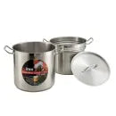 Winco SSDB-8 8 Qt. Stainless Steel Double Boiler with Cover