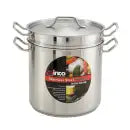 Winco SSDB-8 8 Qt. Stainless Steel Double Boiler with Cover