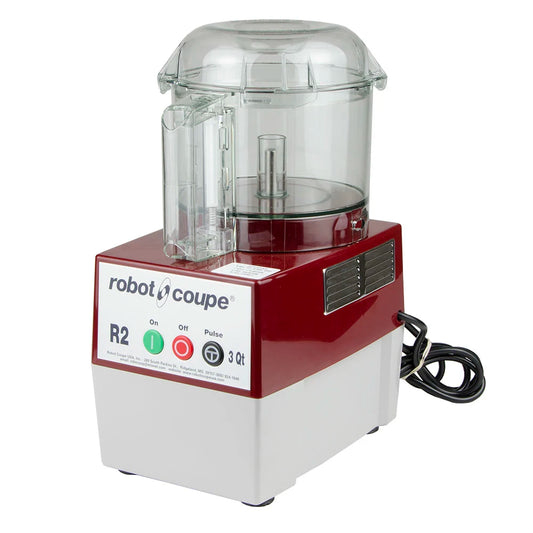 Robot Coupe R2N CLR Combination Food Processor with 3 Qt. Clear Bowl, Continuous Feed & 2 Discs