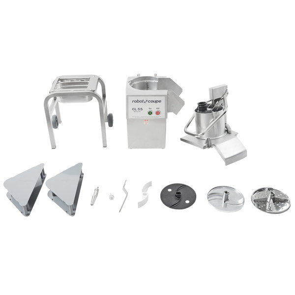 Robot Coupe CL55 Pusher Full Moon Continuous Feed Food Processor with 2 Discs