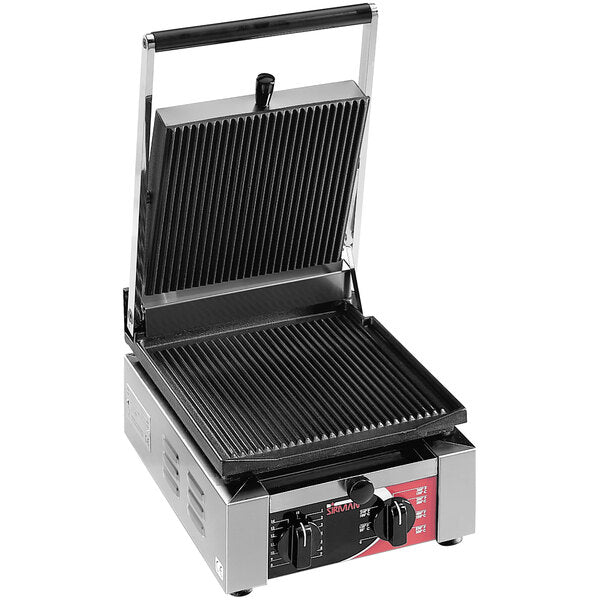 Sirman ELIO R Single Panini Grill w/ Grooved Top & Grooved Bottom