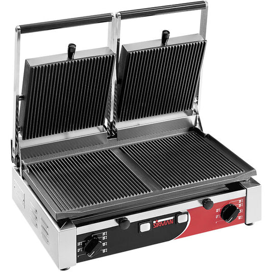 Sirman PD R Double Panini Grill w/ Grooved Top & Grooved Bottom
