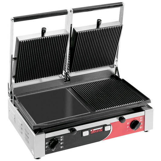 Sirman PD M Double Panini Grill w/ Grooved Top & Half Flat Bottom