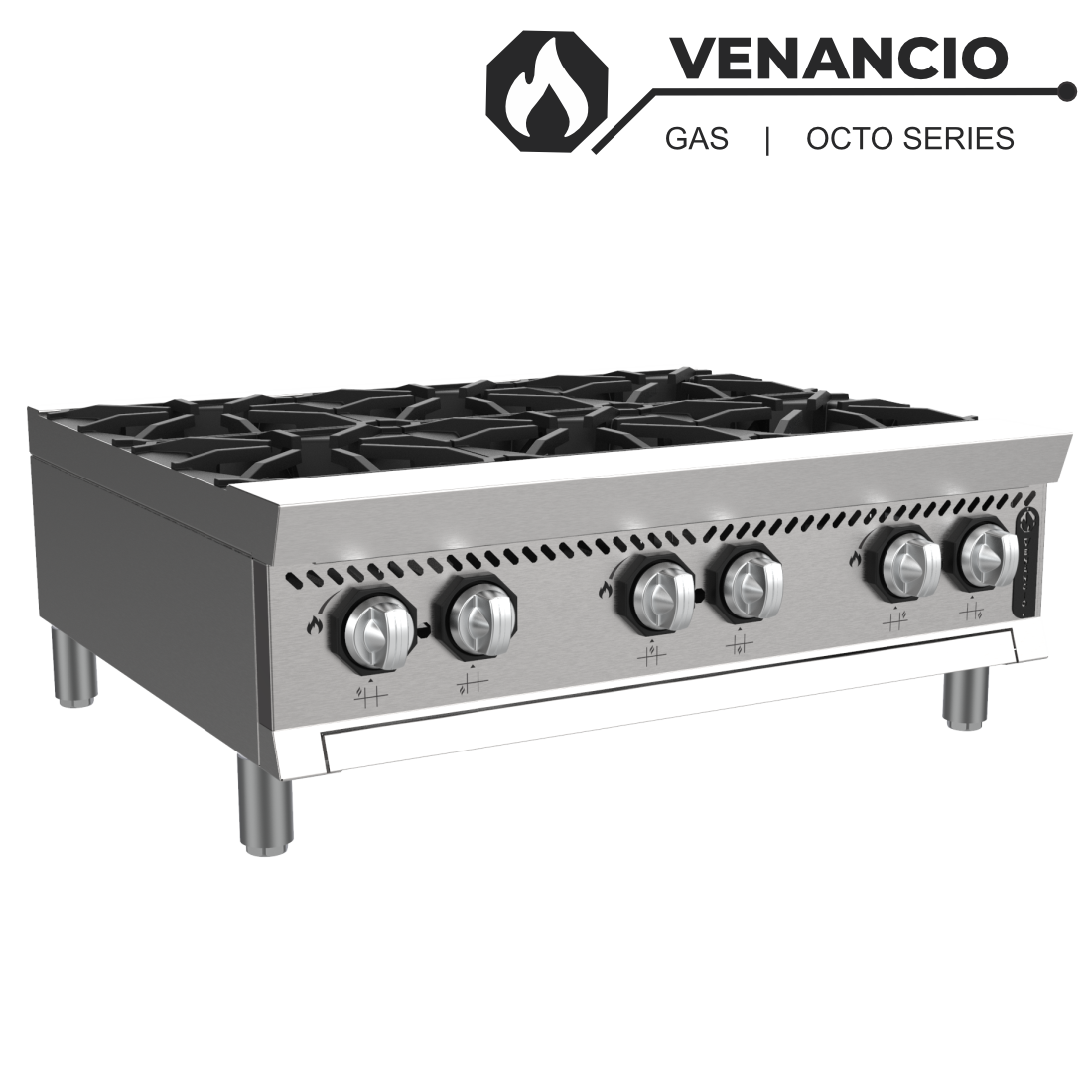 Venancio O36CT-6B Octo Series 36" 6 Burner Gas Hotplate
