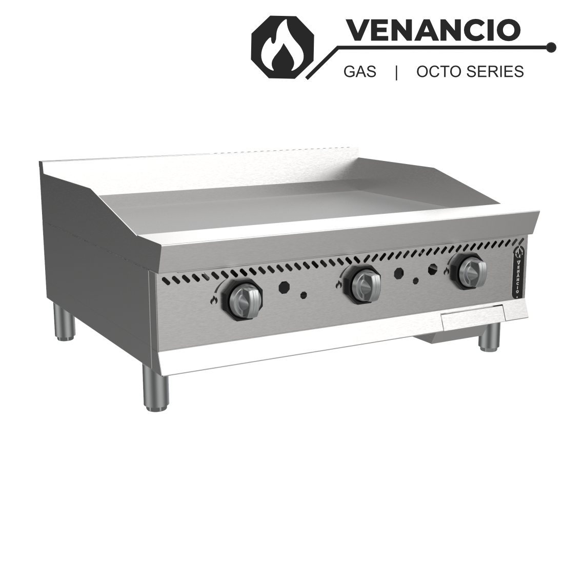 Venancio O15GM Octo Series 15" Manual Control Countertop Gas Griddle