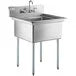 Armor 23 1/2" 18-Gauge Stainless Steel One Compartment Commercial Sink without Drainboard - 18" x 18" x 12" Bowl