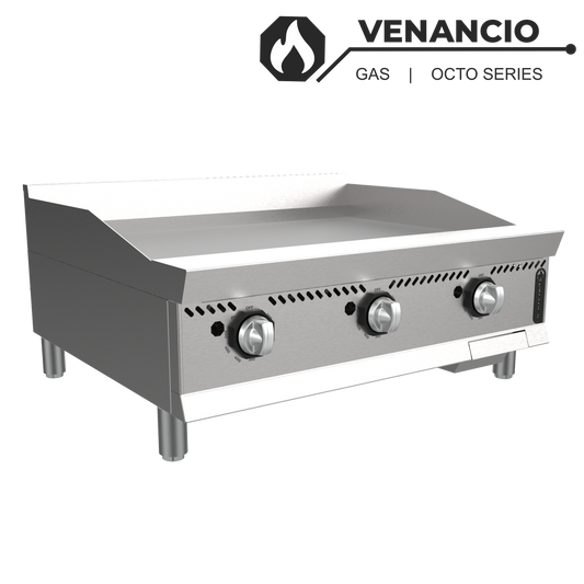 Venancio O15GT Octo Series 15" Thermostatic Control Countertop Gas Griddle