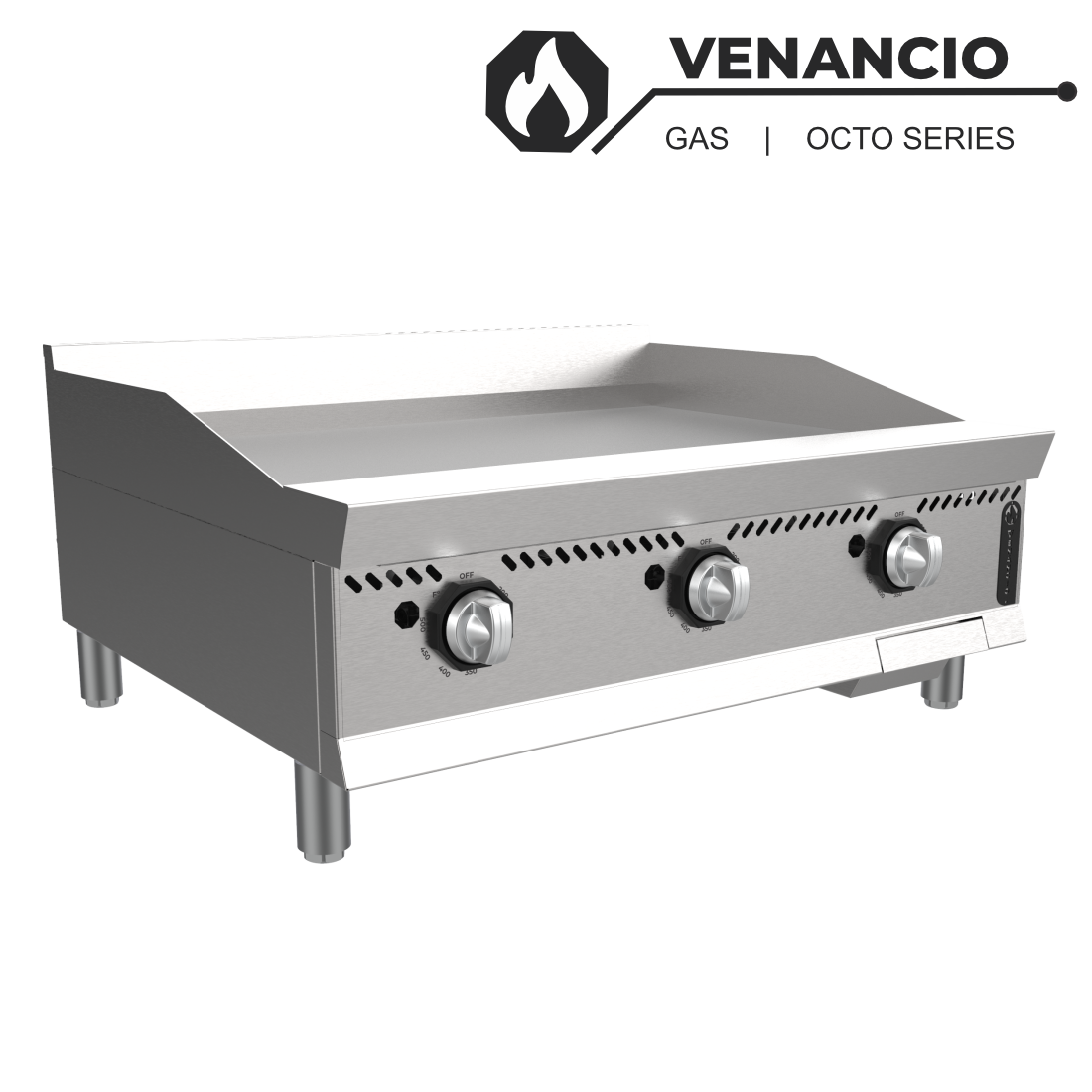 Venancio O24GT Octo Series 24" Thermostatic Control Countertop Gas Griddle