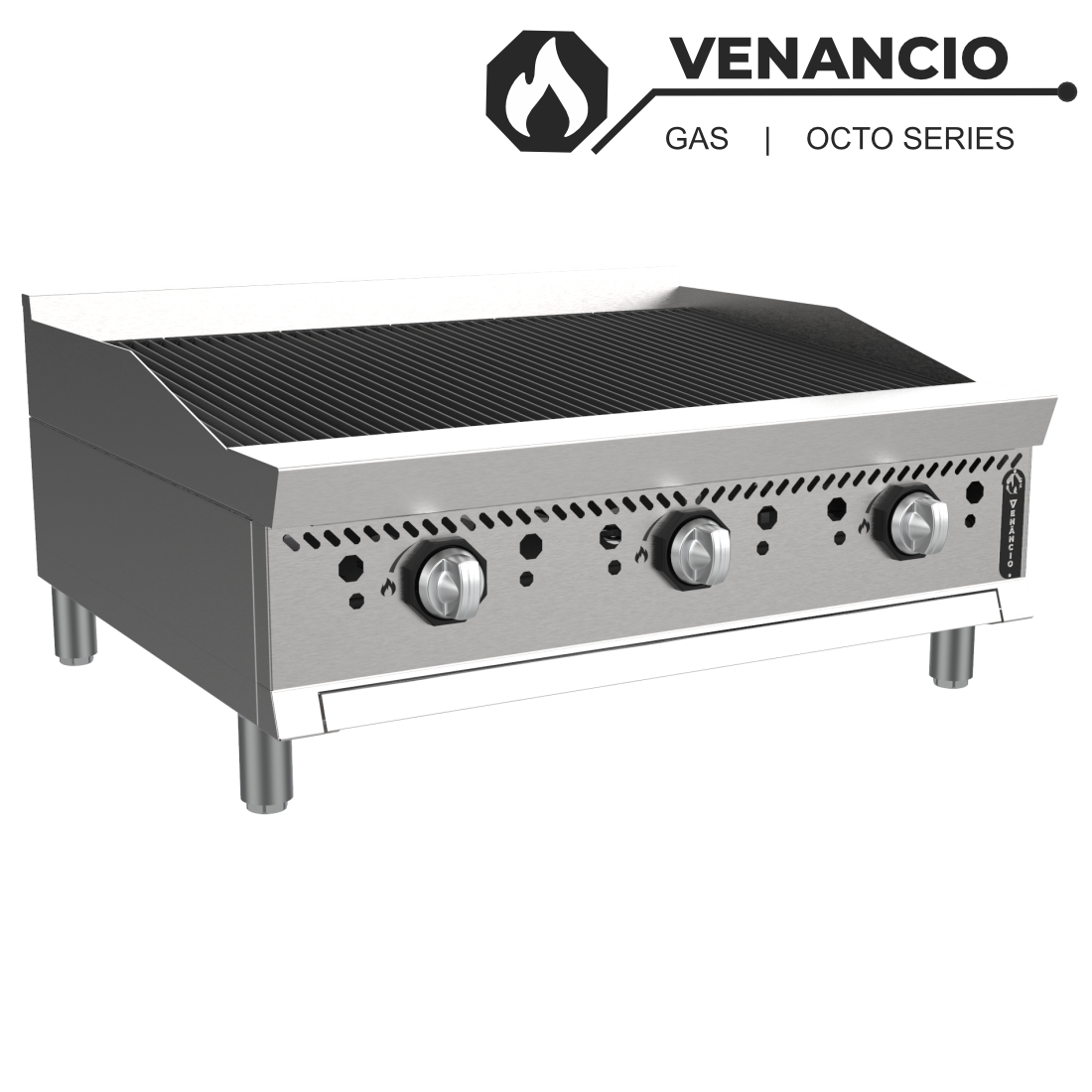 Venancio O15CB Octo Series 15" Radiant Gas Countertop Charbroiler