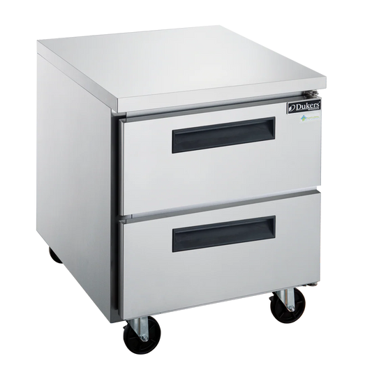 Dukers DUC29R-D2 29" 2-Drawer Undercounter Commercial Refrigerator in Stainless Steel