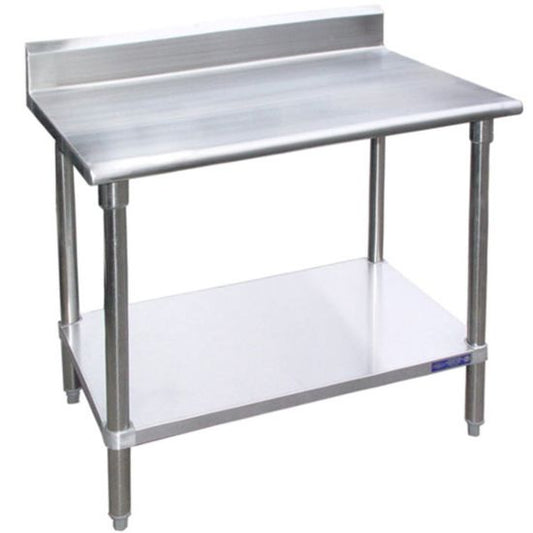 Armor 30" x 72" Stainless Steel Work Table W/ Back Splash and Under Shelf