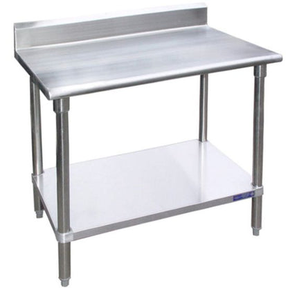 Armor 30" x 72" Stainless Steel Work Table W/ 4" Backsplash and Stainless Steel Undershelf