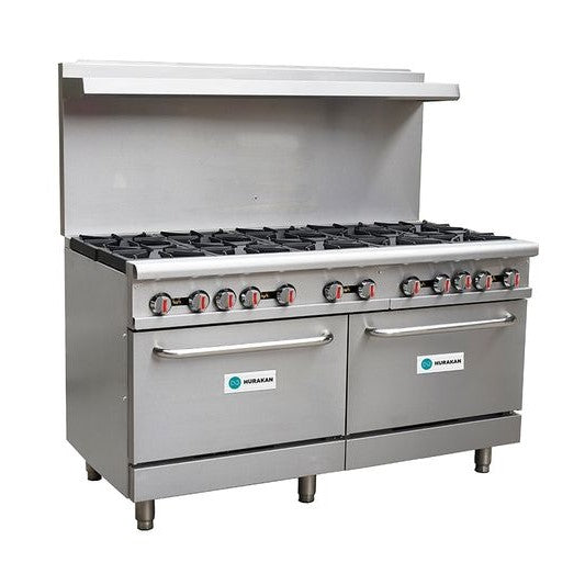 Hurakan HKN-XRFG60O10A 60" 10 Burner Gas Range w/ 2 Standard Ovens