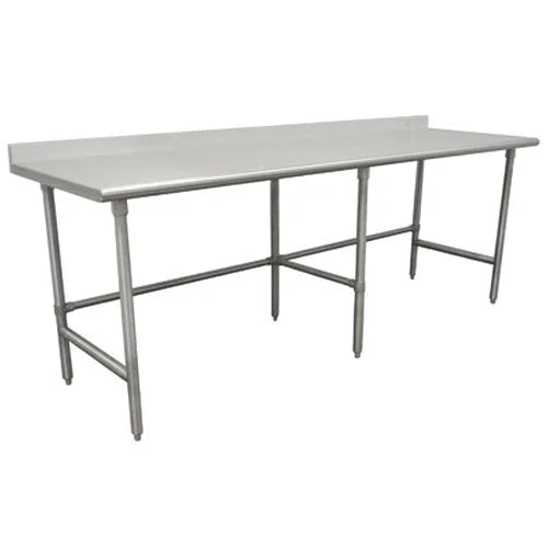 KCS WSCB-2484-B 24" x 84" Stainless Steel Work Table With Cross Bar & 4" Backsplash