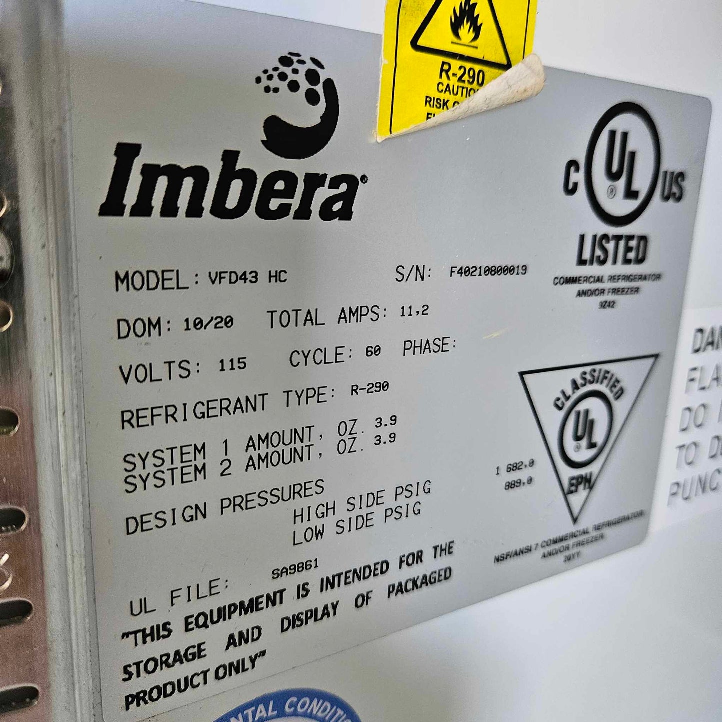 [USED] Imbera VFD43 54" 2 Door Merchandiser Freezer (LED Lights Don't Work)