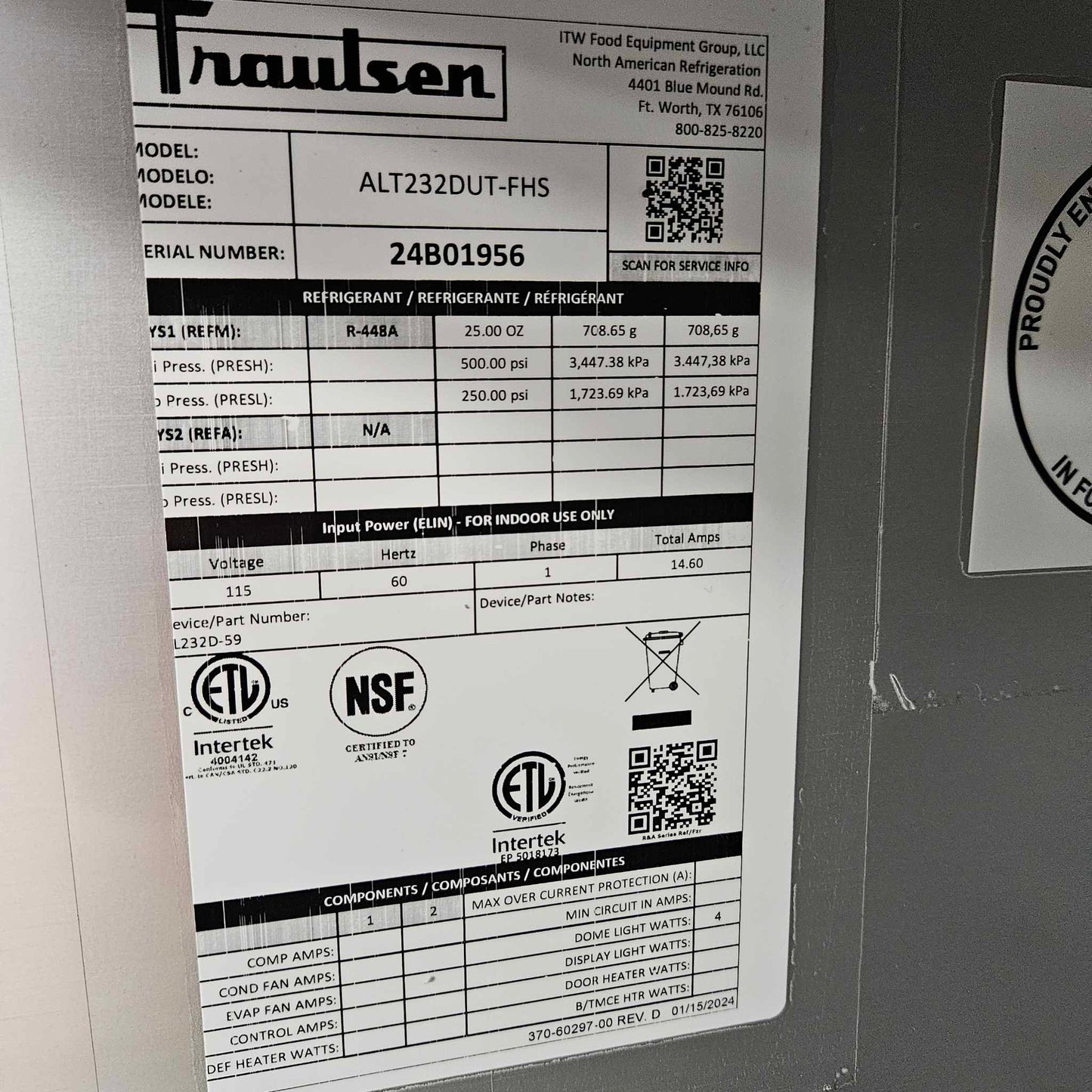 Traulsen ALT232DUT-FHS Spec Line 48" 2 Section Narrow Reach-In Freezer [OPEN-BOX]