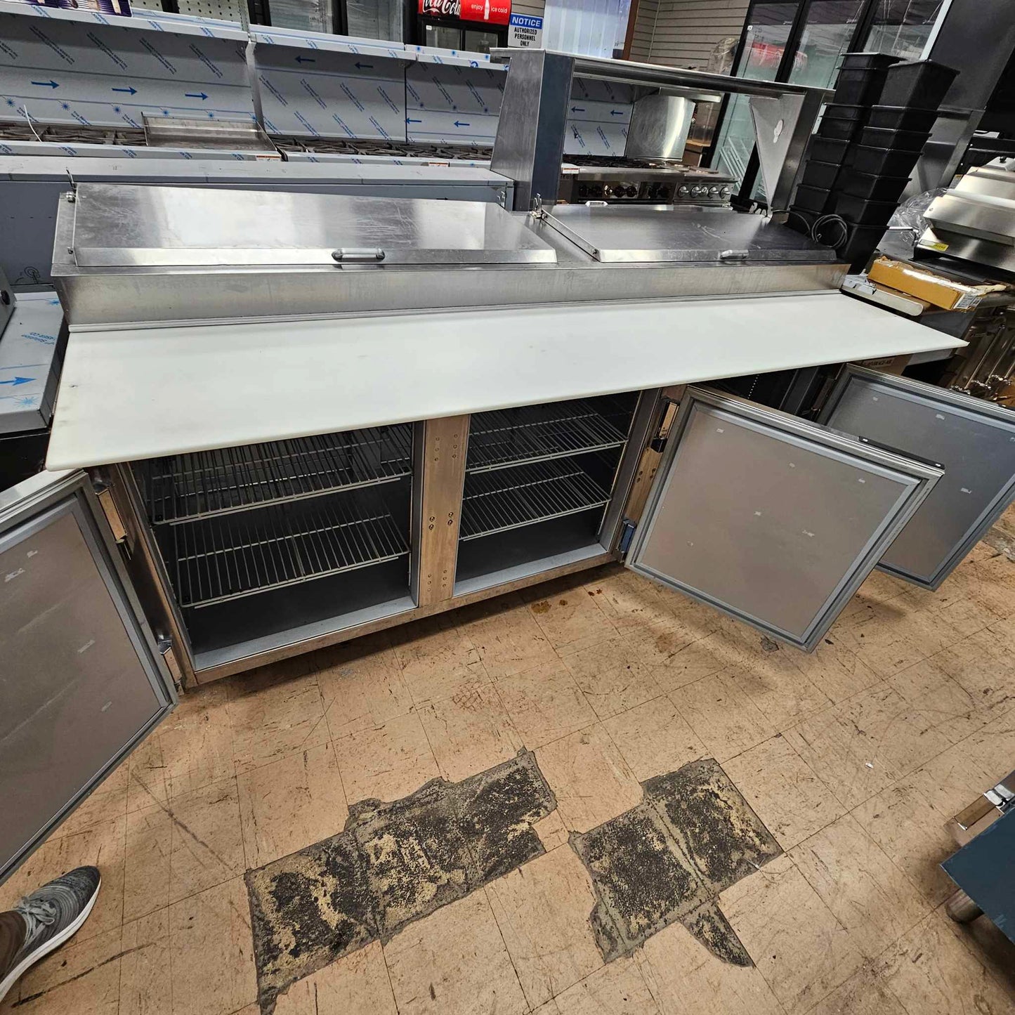 [USED] Beverage Air DP93HC 93" Refrigerated Pizza Prep Table