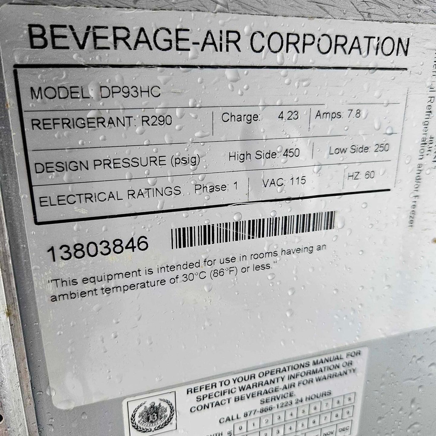 [USED] Beverage Air DP93HC 93" Refrigerated Pizza Prep Table