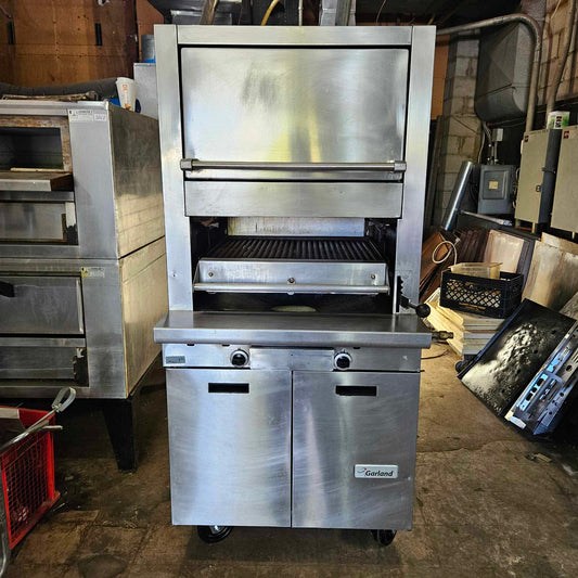 [USED] Garland M60XS Natural Gas Upright Ceramic Broiler w/ Cabinet Base & Finishing Oven