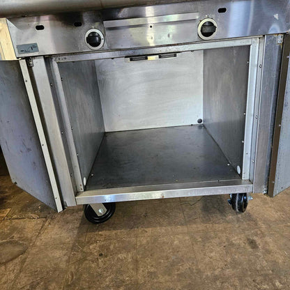 [USED] Garland M60XS Natural Gas Upright Ceramic Broiler w/ Cabinet Base & Finishing Oven