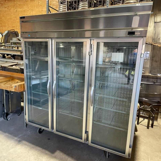 [USED] Beverage Air HR3HC-1G 78" Horizon Series Three Section Glass Door Reach-In Refrigerator