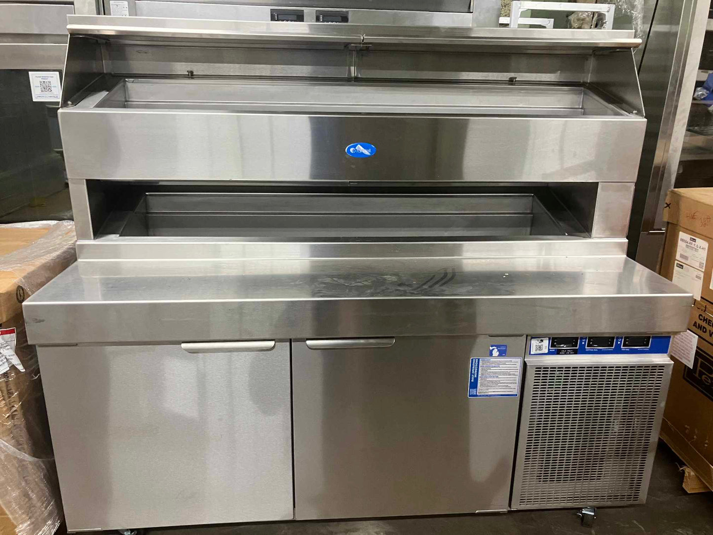 Randell 8148D-290 48" W Refrigerated Raised Rail Pizza Prep Table [OPEN-BOX]