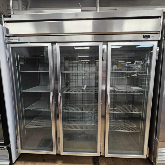 [USED] Beverage Air HR3HC-1G 78" Horizon Series Three Section Glass Door Reach-In Refrigerator