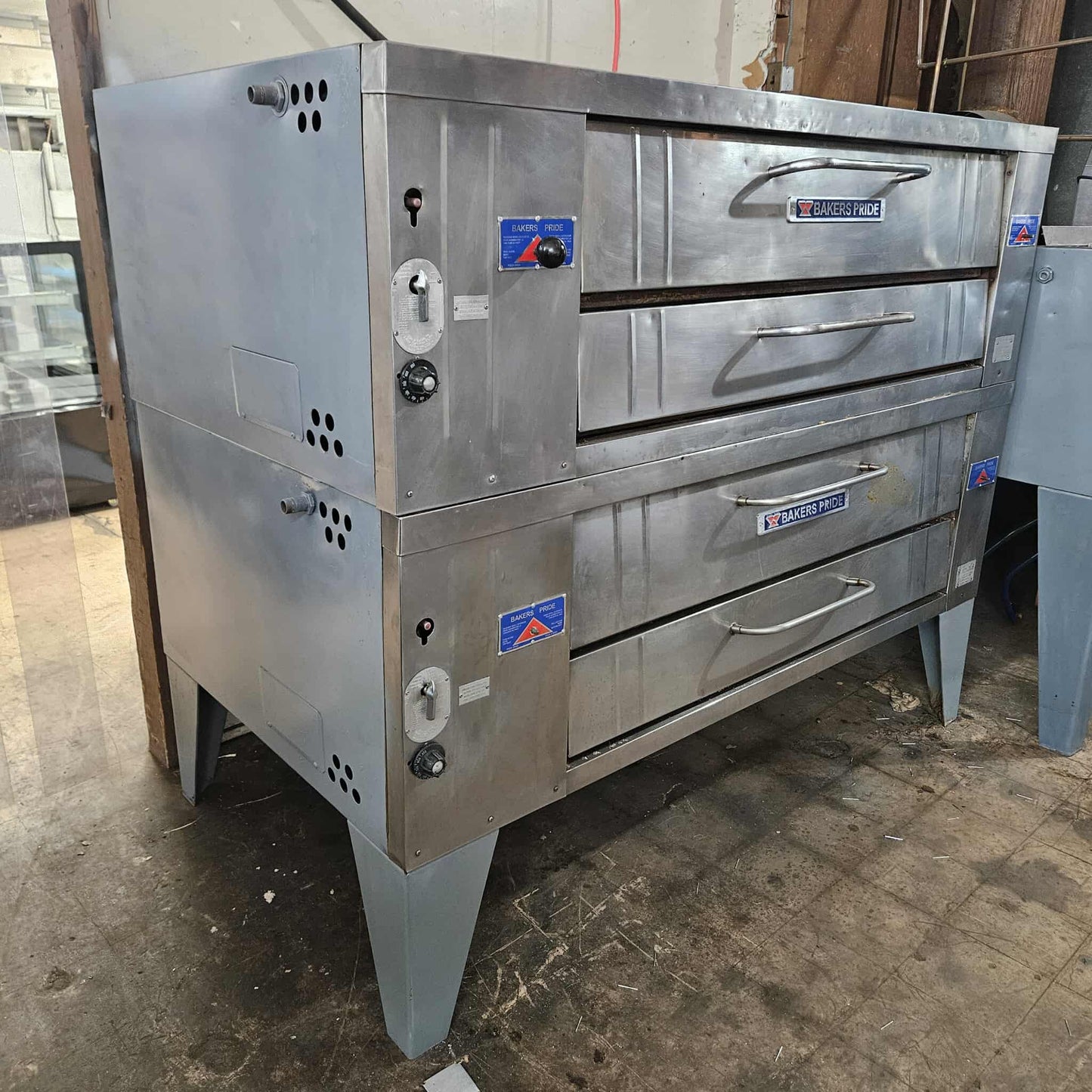 [USED] Bakers Pride Y-602 Double Deck Natural Gas Pizza Deck Ovens (Stones Included)