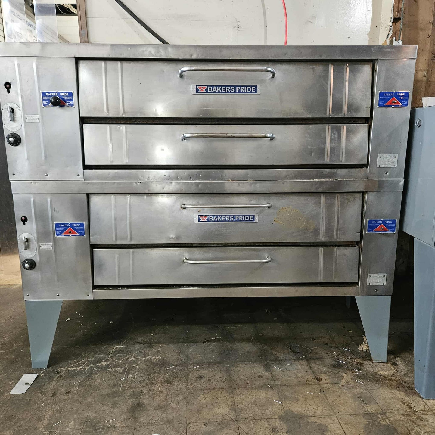 [USED] Bakers Pride Y-602 Double Deck Natural Gas Pizza Deck Ovens (Stones Included)