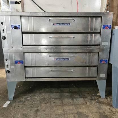 [USED] Bakers Pride Y-602 Double Deck Natural Gas Pizza Deck Ovens (Stones Included)