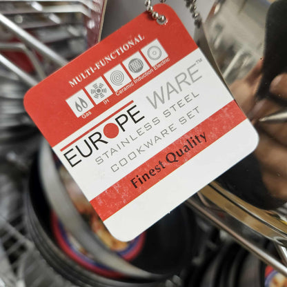 EuropeWare 8.4 Qt. Stainless Steel Stock Pot w/ Glass Lid