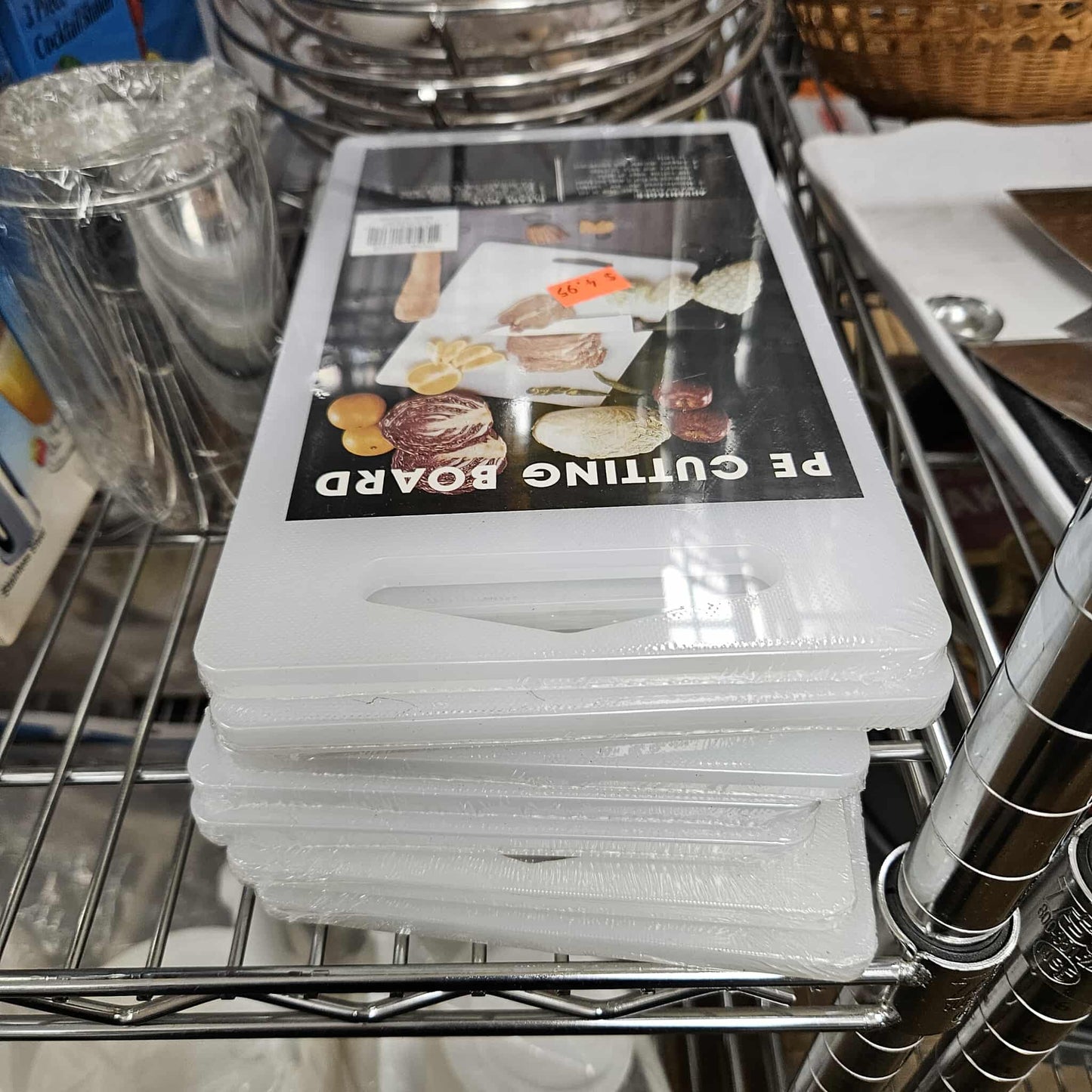 9" x 6" White PE Cutting Board